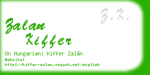 zalan kiffer business card